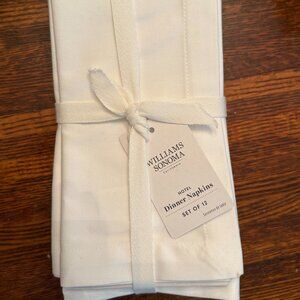 BRAND NEW Williams Sonoma Hotel Dinner Napkins, Set of 12, White
